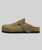 Neue beige einfache vielseitige faule Baotou Slide Sandalen